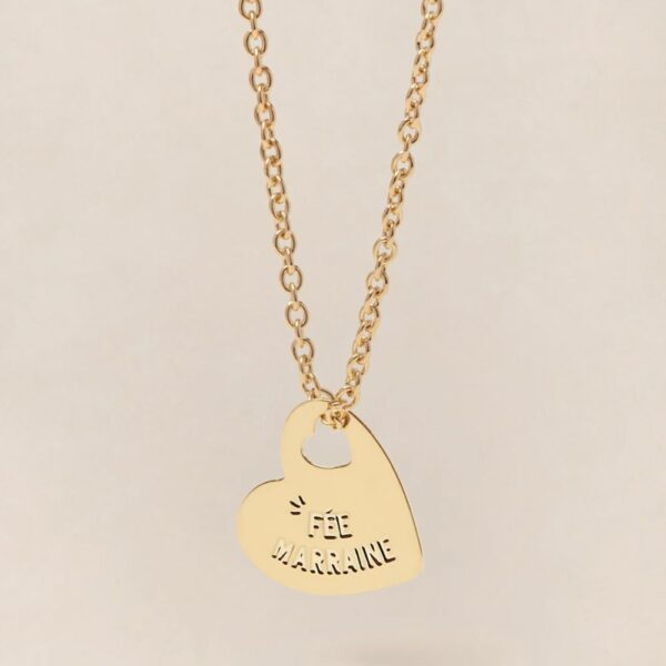 MEDAILLE MONA FEE MARRAINE - dorée à l'or fin 24 carats - 15mm - EMOI EMOI