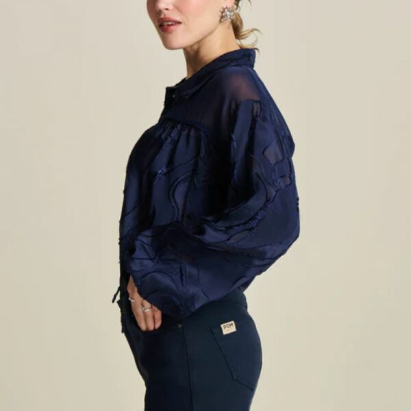 BLOUSE JACQUARD BLUE – Image 2