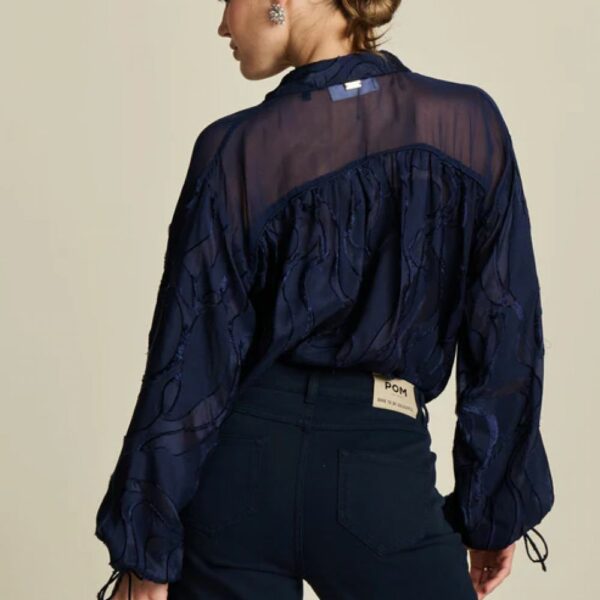 BLOUSE JACQUARD BLUE – Image 3