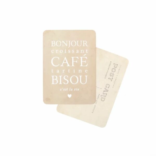 CARTE POSTALE BONJOUR CROISSANT CAFE - CINQMAI