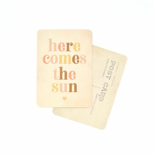 CARTE POSTALE HERE COMES THE SUN / ARC EN CIEL - CINQMAI