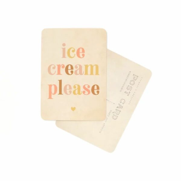 CARTE POSTALE ICE CREAM PLEASE / ARC EN CIEL - CINQMAI