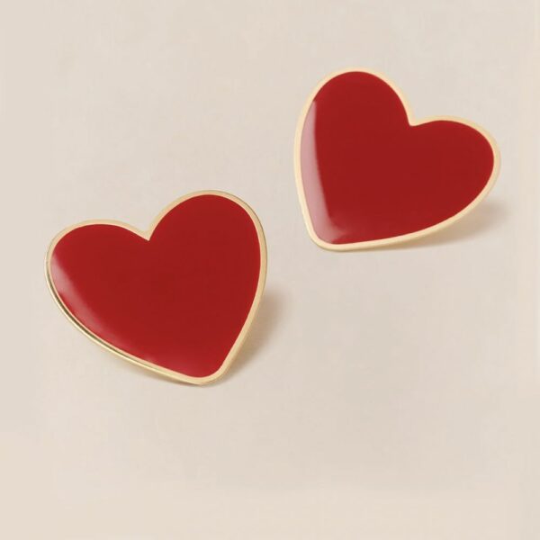 BO BIG LOVE GRAND COEUR ROUGE - dorées à l'or fin 24 carats - EMOI EMOI – Image 2