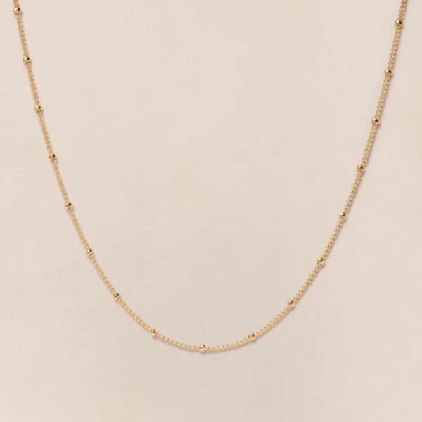 COLLIER CHAINE BOULES DORE' - dorée à l'or fin 24 carats - EMOI EMOI
