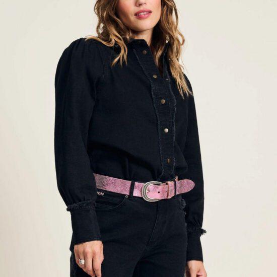 CHEMISE DENIM BLACK - POM AMSTERDAM