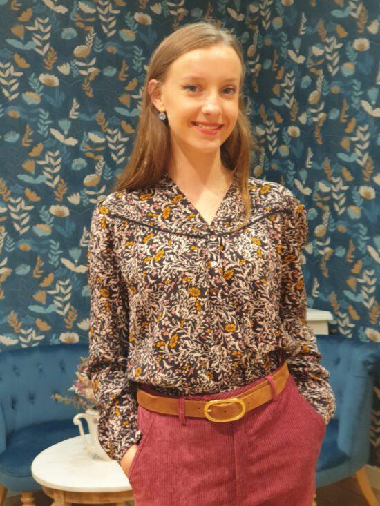 BLOUSE MEKO MARINE - GARANCE