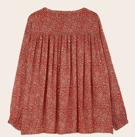 BLOUSE BIFLEUR ROUGE – Image 3