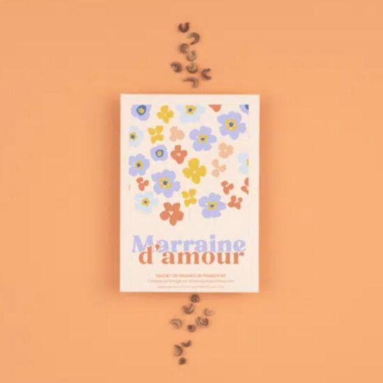 SACHET DE GRAINES "MARRAINE D'AMOUR" PENSEES FRANCAISES