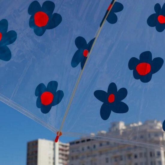 PARAPLUIE FLEURS BLEUES ADULTE – Image 3