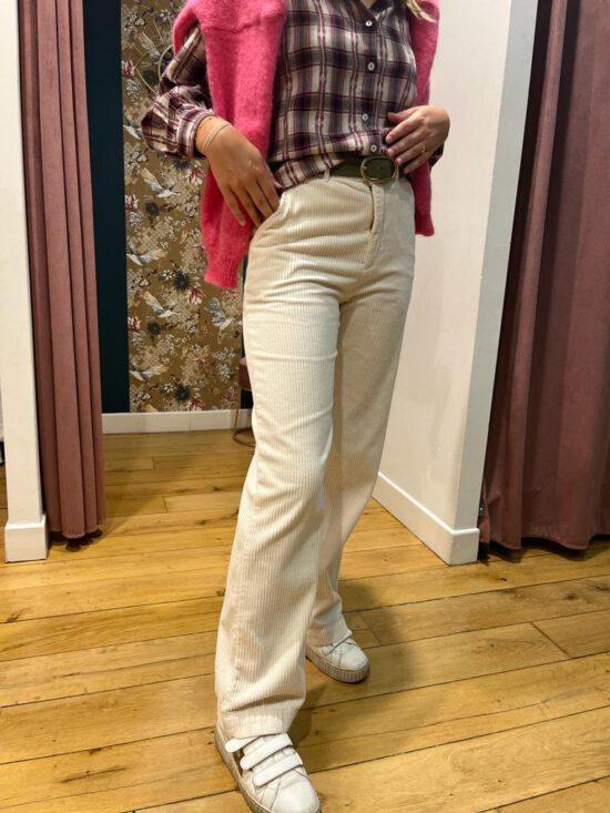 PANTALON YANELLE ECRU – Image 3