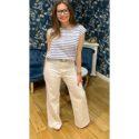 JEANS WIDE FAUVE BLANC