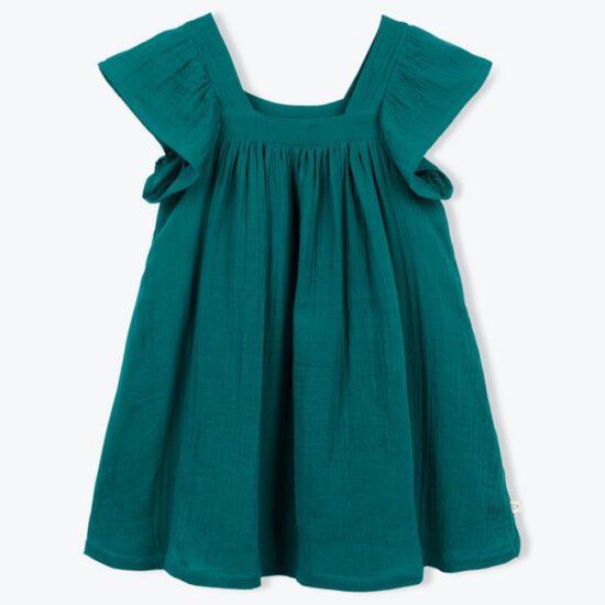 ROBE FLAVIE VERT ANGLAIS - ARSENE ET LES PIPELLETTES