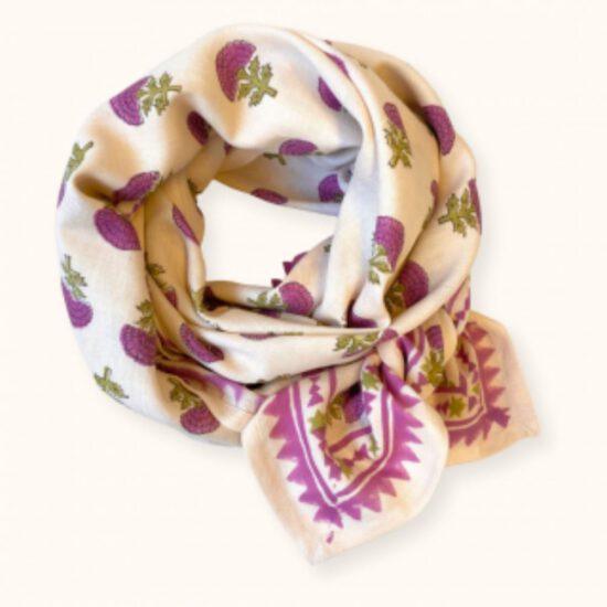 BIG FOULARD LATIKA "FLORETS" MACADAMIA