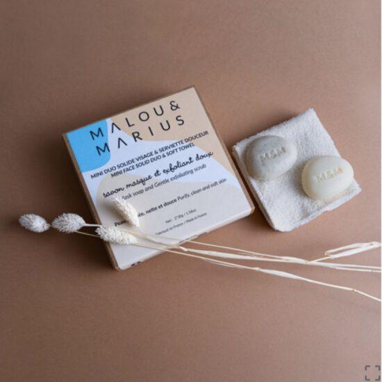 MINI DUO SOLIDE VISAGE ET SERVIETTE DOUCEUR- MALOU ET MARIUS