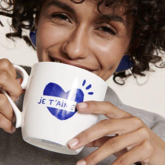 MUG COEUR  BLEU JE T'AIME  - EMOI EMOI – Image 2