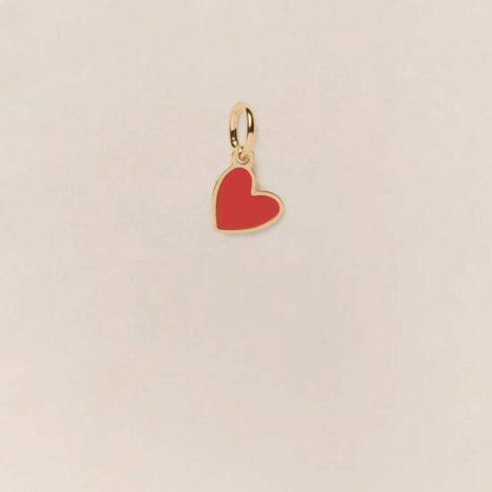 MEDAILLE MANON PETIT COEUR ROUGE - dorée à l'or fin 24 carats - 7mm - EMOI EMOI – Image 3