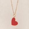 MEDAILLE MISIA GRAND COEUR ROUGE - dorée à l'or fin 24 carats - 15mm - EMOI EMOI