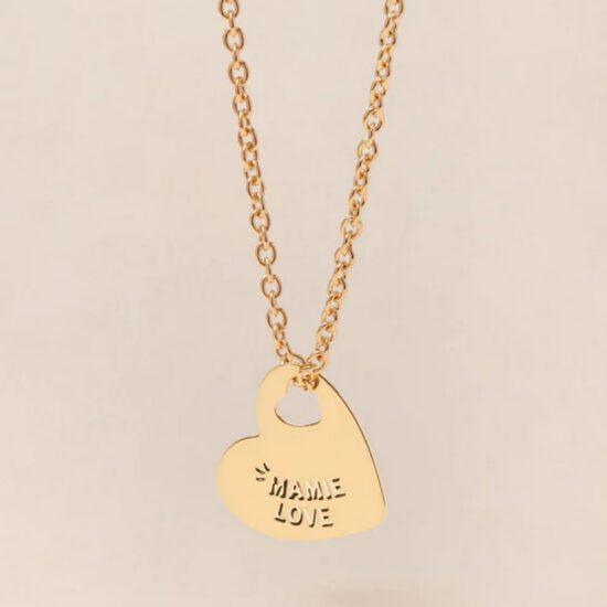 MEDAILLE MONA MAMIE LOVE - dorée à l'or fin 24 carats - 15mm - EMOI EMOI