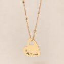 MEDAILLE MONA JE T'AIME - dorée à l'or fin 24 carats - 15mm - EMOI EMOI