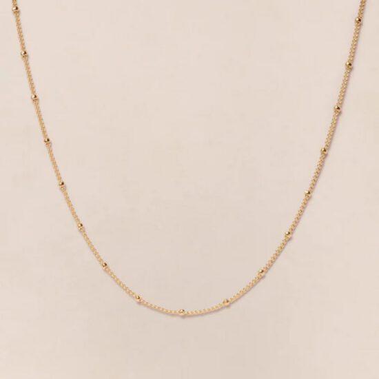 COLLIER CHAINE BOULES DORE' - dorée à l'or fin 24 carats - EMOI EMOI