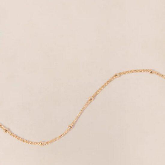 COLLIER CHAINE BOULES DORE' - dorée à l'or fin 24 carats - EMOI EMOI – Image 2