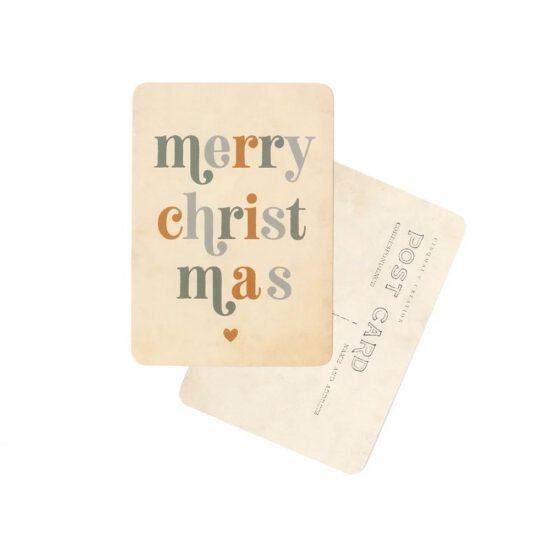 CARTE POSTALE MERRY CHRISTMAS / ARC EN CIEL / BLEU