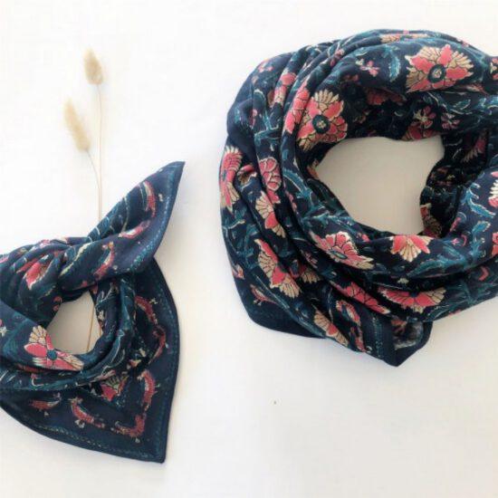 BIG FOULARD LATIKA BIRD CELESTE – Image 3