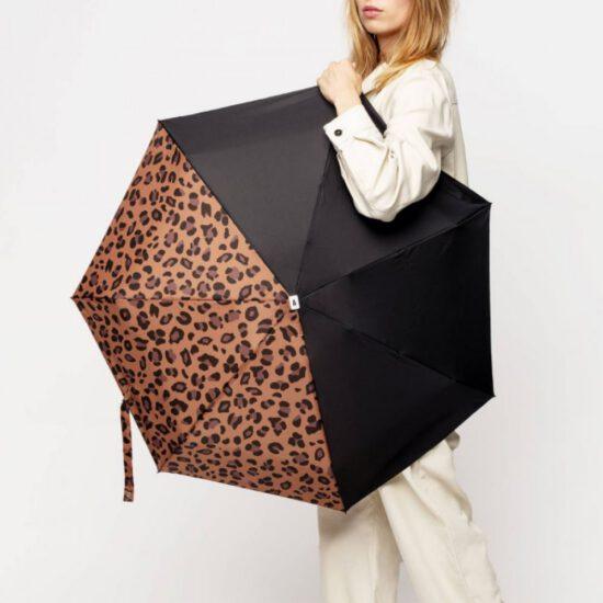 MINI PARAPLUIE NOIR & LEOPARD - ANATOLE – Image 3