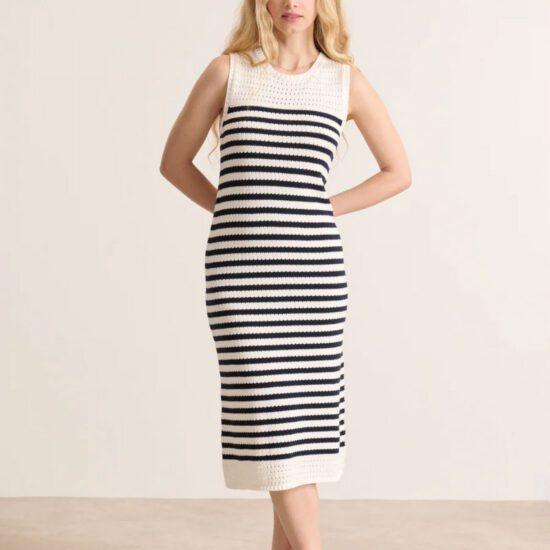 ROBE VIVIANNE MARINE - GARANCE