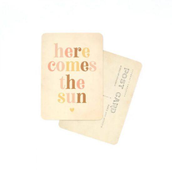 CARTE POSTALE HERE COMES THE SUN / ARC EN CIEL - CINQMAI