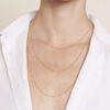 COLLIER CHAINE BOULES DORE 40 CM - dorée à l'or fin 24 carats - EMOI EMOI