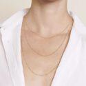COLLIER CHAINE BOULES DORE 40 CM - dorée à l'or fin 24 carats - EMOI EMOI