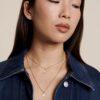 COLLIER CHAINE BOULES DORE 40 CM - dorée à l'or fin 24 carats - EMOI EMOI – Image 2