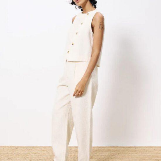 PANTALON PEPITA CREME - FRNCH – Image 2