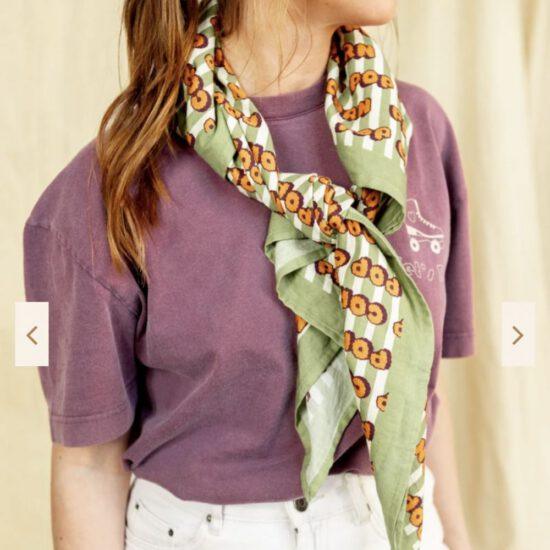 FOULARD LATIKA POP CORN OLIVE - APACHES – Image 2