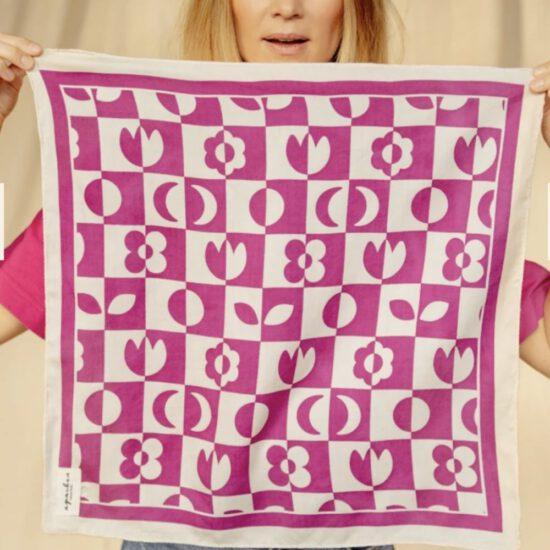 FOULARD VANIKA DAMIER FUCHSIA - APACHES – Image 2