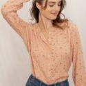 BLOUSE FLORAL PIVOINE