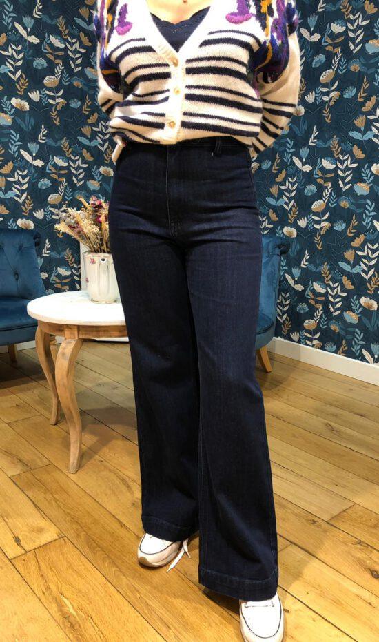 JEANS WIDE FAUVE INDIGO