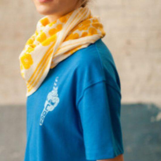 BIG FOULARD LATIKA "FLORA BOLD" CITRON – Image 2