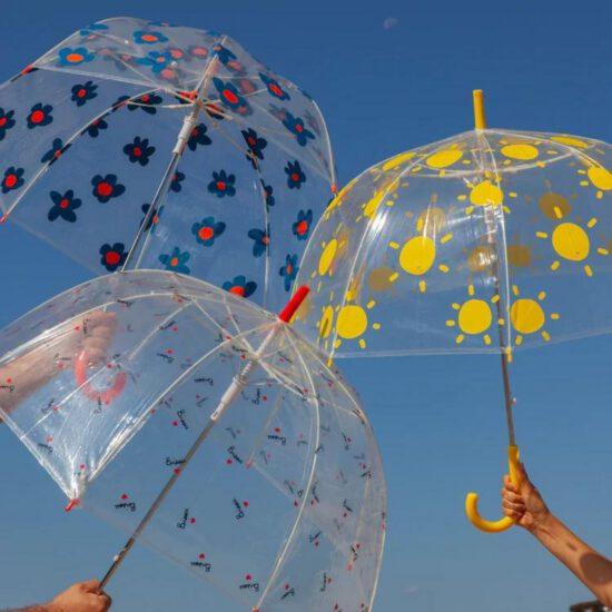 PARAPLUIE FLEURS BLEUES ADULTE – Image 4