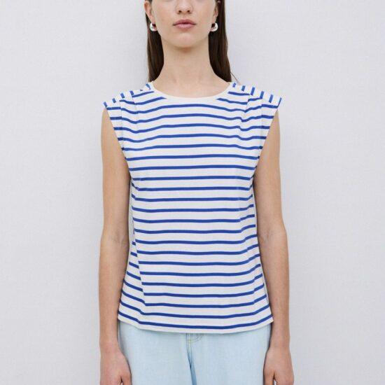 T-SHIRT O-STRIPES42 AZUL ROYAL - YERSE – Image 2