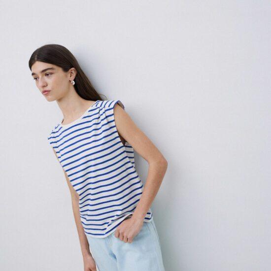 T-SHIRT O-STRIPES42 AZUL ROYAL - YERSE – Image 3