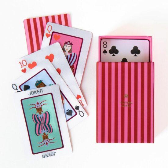 JEU DE CARTES - RAYE ROUGE ET ROSE