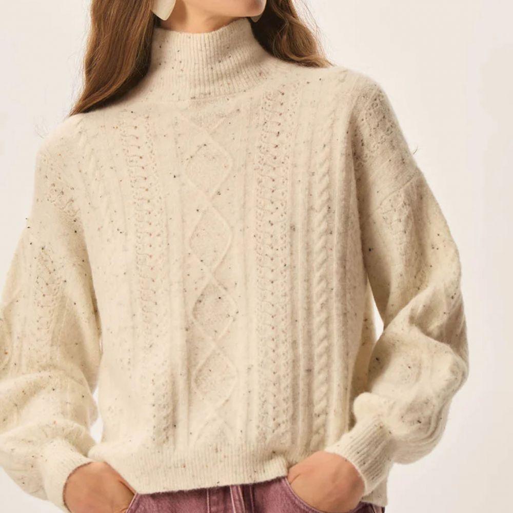 PULL DINO CREME TWEED - DES PETITS HAUTS