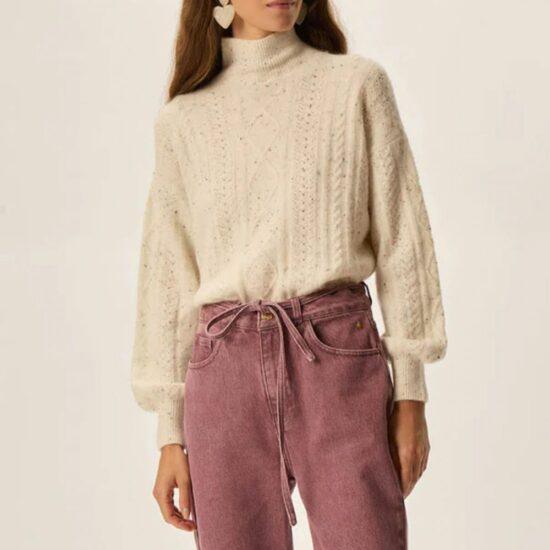 PULL DINO CREME TWEED - DES PETITS HAUTS – Image 3