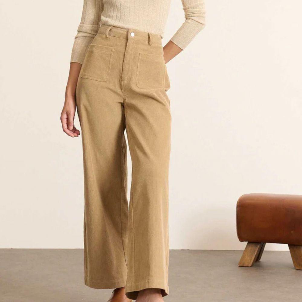 PANTALON VELOURS TORRES BEIGE - GARANCE