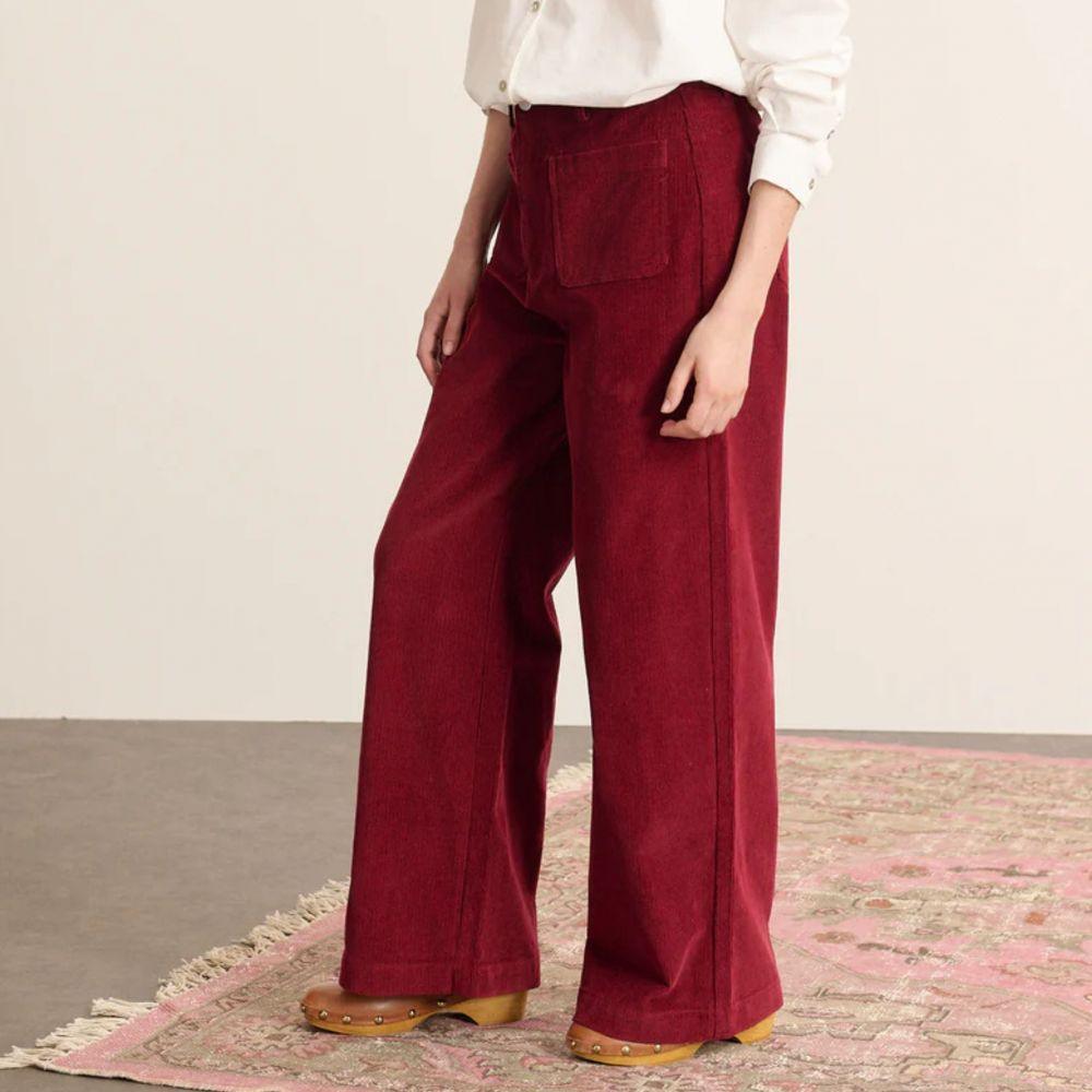 PANTALON VELOURS TORRES GRENAT - GARANCE