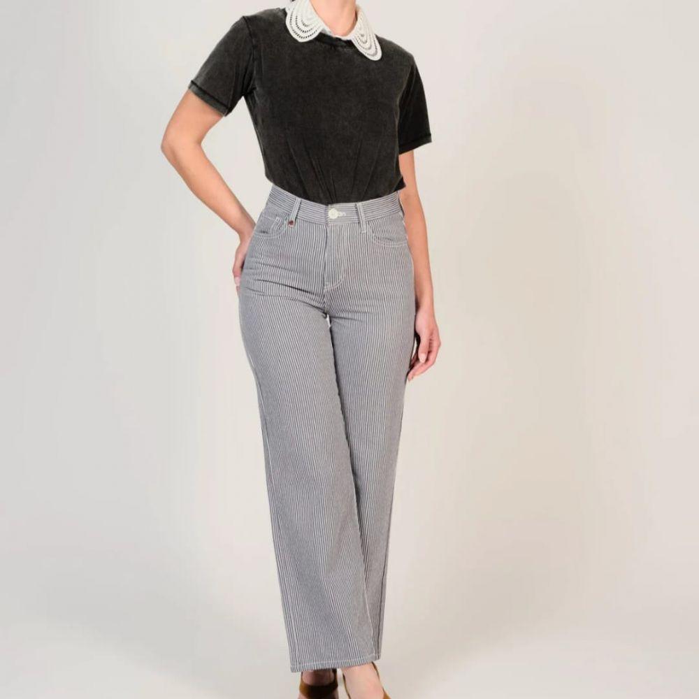 JEANS FOREST STRIPE NAVY - F.A.M