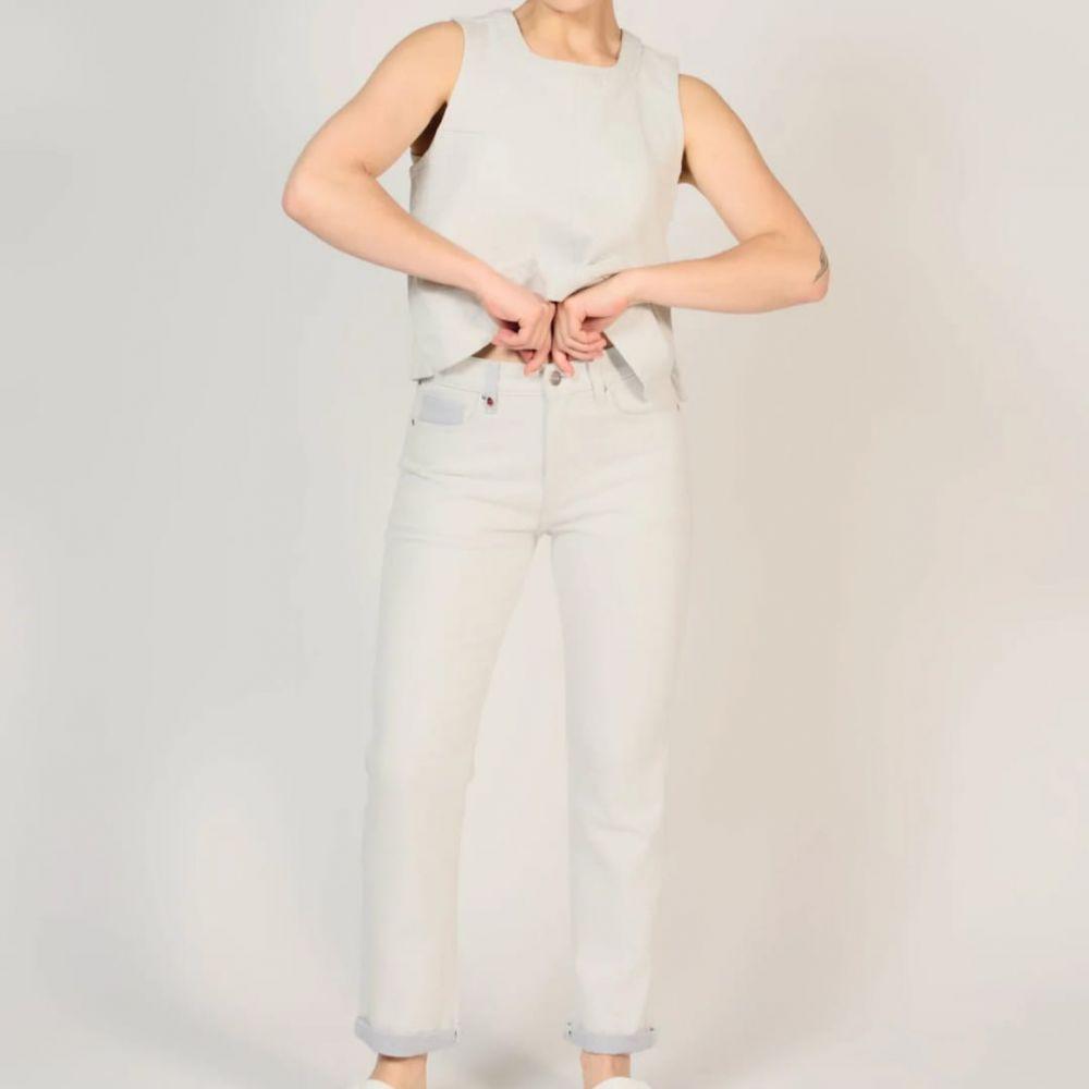 JEANS PATRICIA WHITE BLUE - F.A.M
